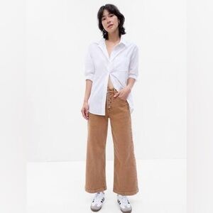 GAP High Rise Stride Wide-Leg Ankle Jeans in Summer Spice Brown 33/16